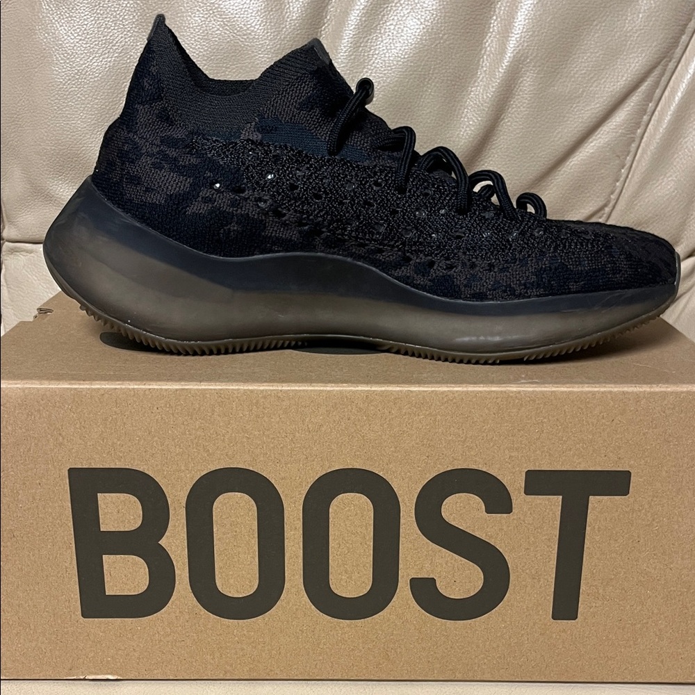 Adidas Men's Black Knit Boost Sneakers